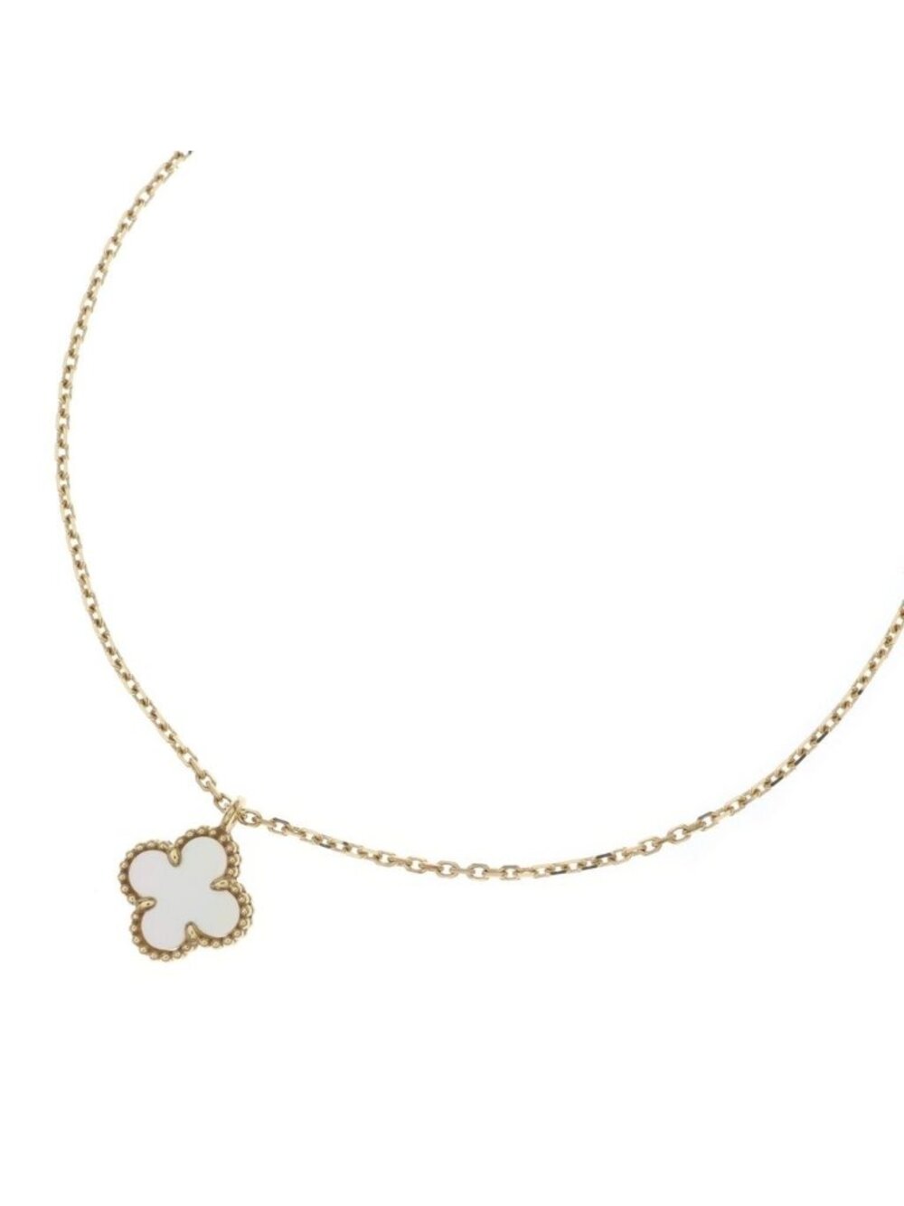 Van Cleef & Arpels Sweet Alhambra Mother of Pearl 18k Yellow Gold Necklace